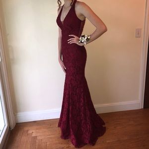 Ellie Wilde Red Mermaid Dress Style #EW118007 size 2